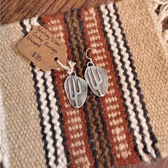 Sterling Cactus Earrings - Picture 1 of 2
